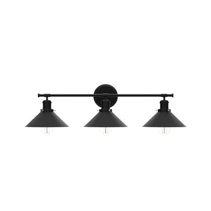 Upgrade Black Farmhouse Bathroom Light Fixtures, Vanity Lights for Bathroom | 32" Larger Size, Solid Metal Shade, Matte Black Vanity Light, 32"-48" Mirror, 3-Light Rustic Industrial Kitchen Wall Sconce - size: 3-Light