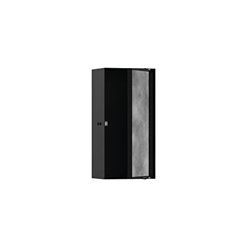 hansgrohe XtraStoris Rock Recessed Wall Niche with Tileable Door 12"x 6"x 4" in Matte Black, 56082670 - color: Matte Black, size: 12"x 6"x 4"