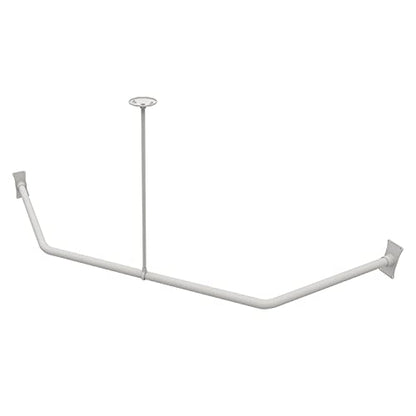 Naiture Neo-Angle Shower Curtain Rod, 18-1/2" X 26" X 18-1/2", Gloss White | Aluminum, Includes 36" Ceiling Support and Mounting Hardware, Cut to Fit, Permanent Wall Mount, Rustproof - color: Gloss White, size: 18-1/2" X 26" X 18-1/2"
