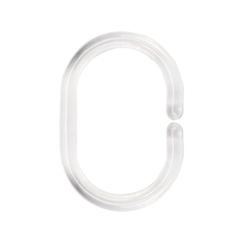 Plastic Shower Curtain Hooks C Shape Shower Curtain Rings for Bathroom Shower Rod Window Curtains Hanger (Clear, 12pack) - color: Clear, size: 12pack