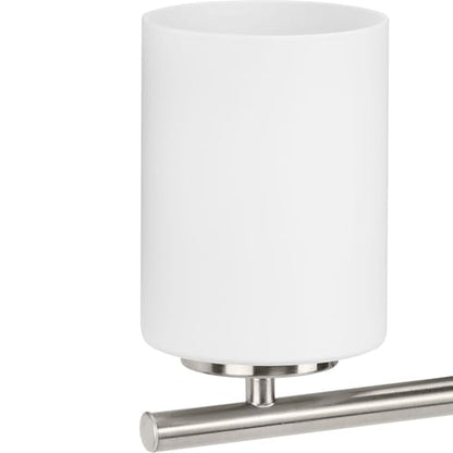 Replay Collection 3-Light Etched White Glass Modern Bath Vanity Light Brushed Nickel - color: Brushed Nickel, size: 3-Light