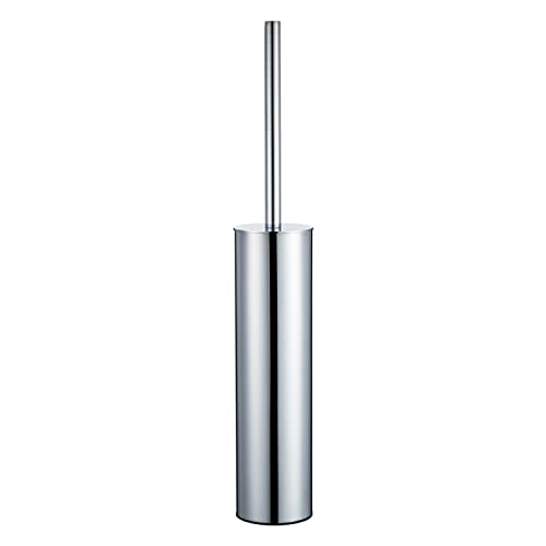 Freestanding Luxury Toilet Brush 304 Stainless Steel Toilet Brush and Holder 19-Inches Tall Round Rust Resistant Anti-Odor and Easy to Clean with Polished Chrome Finished - color: 19-inch Round High Polished Chrome