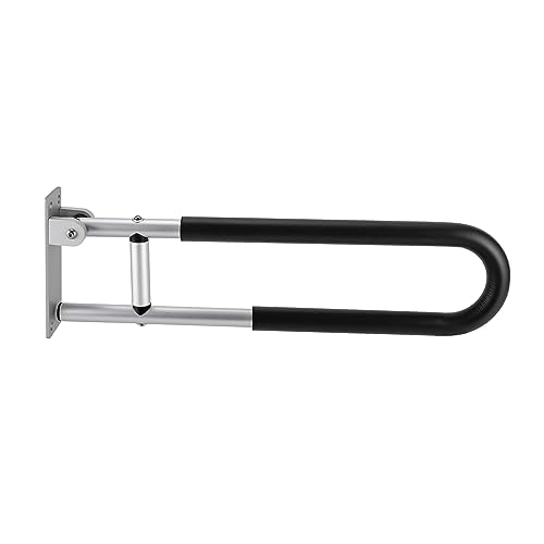 Foldable Toilet Grab Bar 23.6 inch, 120kg Capacity, Wall Mounted Toilet Safety Support for Handicap Elderly Seniors Disabled, Handicap Safety Rail Bathtub Grab Bars Rails