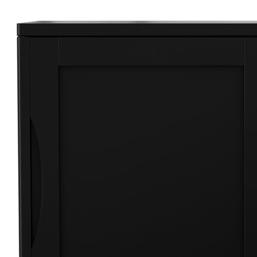SIMPLIHOME Harper 40" Wide Solid Wood Cabinet in Walnut Brown - color: Black, size: 30 inch