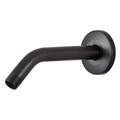OFFO Shower Arm with Flange, 10 in Oil Rubbed Bronze Wall Mount Replacement Angle Shower Head Arm Wall-Mounted For Fixed Shower Head & Handheld Showerhead - color: Oil Rubbed Bronze, style: 10 in