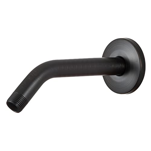 OFFO Shower Arm with Flange, 10 in Oil Rubbed Bronze Wall Mount Replacement Angle Shower Head Arm Wall-Mounted For Fixed Shower Head & Handheld Showerhead - color: Oil Rubbed Bronze, style: 10 in
