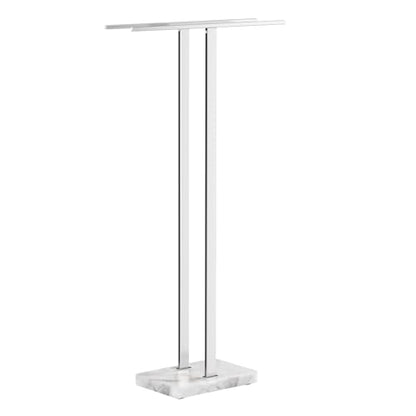 KES Standing Towel Rack, 37" H, 18/8 Stainless Steel & Marble Base Polished | Polished Finish, Equal-Height Rods, Heavy Base (8.23 Lbs), Anti-Slip Pads, Fits Towels Up To 70" - color: Polished Silver, size: 37" H (Equal-height)