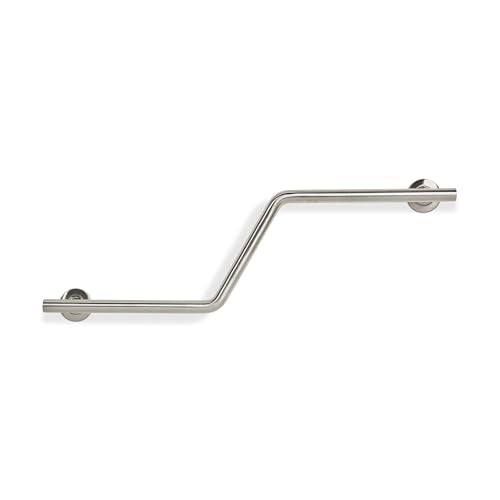 Seachrome Bathroom Grab Bar, 38 inch Stainless Steel, Left Handed Zuma Bar, 1 1/4 inch Diameter, Handicap Grab Bar, Safety Rail, Satin Stainless (GWL-3638-QCR-SS) - color: Satin Stainless, style: Left-Hand
