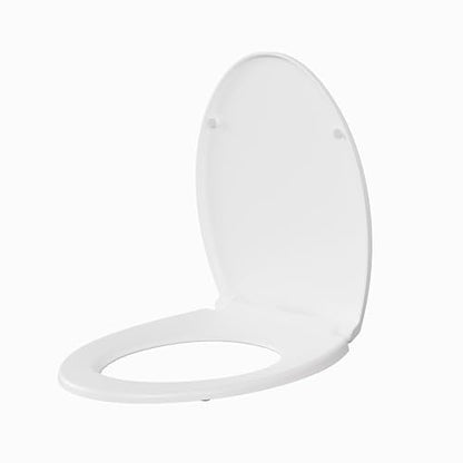 19" Elongated Toilet Seat with Soft Close, Quick Release and Quick Attach Design, Plastic Toilet Seat with Non-Slip Bumpers, Never Loosens and Easy to Install and Clean, Fits Most Elongated Toilets - color: Standard (Locking), size: Elongated (19″)