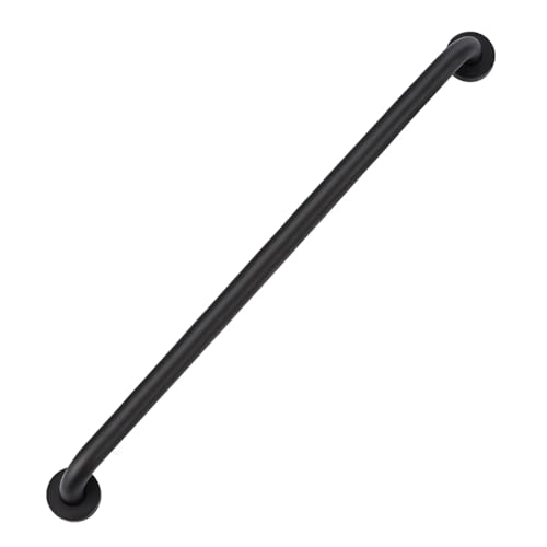 supregear Grab Bars for Bathroom, 28 Inch Length Black Shower Safety Grab Bar, 1 Inch Diameter 201 Stainless Steel Anti-Slip Handle for Senior, Elderly, Handicap - size: 28 inch