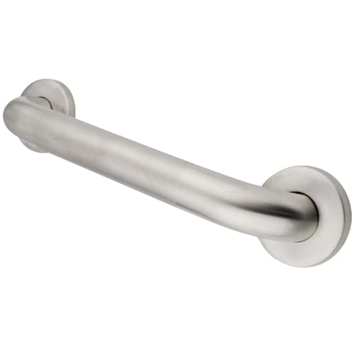 Kingston GB1212CT Stainless Steel Grab Bar, Brushed Stainless Steel - size: 12-Inch Grab Bar with 1.5-Inch Outer Diameter, style: GB1212CT- Concealed Flange Textured