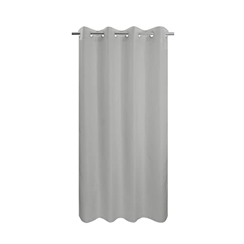 River Dream Stall Size No Hook Grey Fabric Shower Curtain or Liner Soft Microfiber - 54" x 78" Shower Stall Curtain Hotel Grade, Waterproof & Machine Washable, Gray, 54x80 - color: Grey, size: 54"W x 80"L (Pack of 1)
