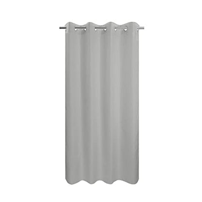 River Dream No Hook Stall Shower Curtain or Liner Microfiber Grey, 54x80 | Waterproof Fabric Shower Curtain Set, Bottom Magnets, Soft & Machine Washable, 54W x 80H - color: Grey, size: 54"W x 80"L (Pack of 1)