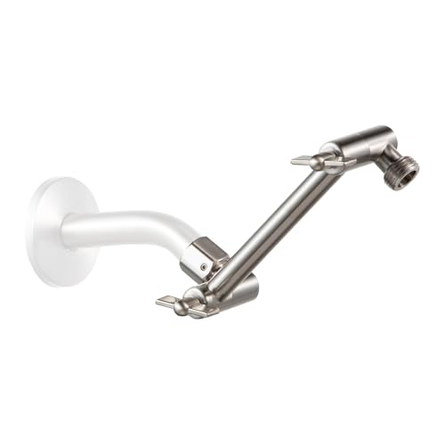 OFFO Shower Head Extension Arm, 6 in Shower Extension Arm with Locking Nut, Adjustable Shower Extender, G1/2 Connector for Fixed Shower Head & Handheld Showerhead, Brushed Nickel - color: Brushed Nickel, style: 6 in