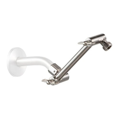 OFFO Shower Head Extension Arm, 6 in Shower Extension Arm with Locking Nut, Adjustable Shower Extender, G1/2 Connector for Fixed Shower Head & Handheld Showerhead, Brushed Nickel - color: Brushed Nickel, style: 6 in
