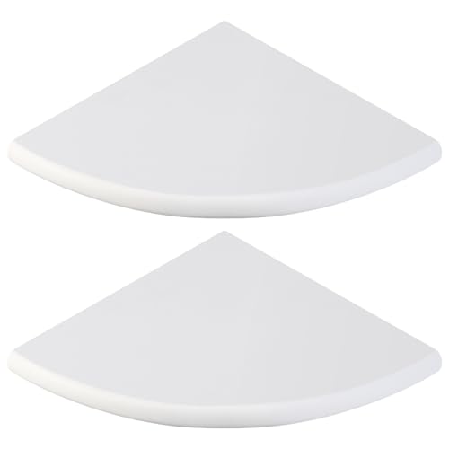 2 Pcs White Marble Corner Shower Shelf for Bathroom 9 x 9 Inch Wall Mounted Both Sides Polished Marble Corner Shelves Shower Caddy for Bathroom Wall(Classic) - style: Classic, Contemporary
