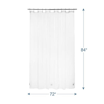 AmazerBath Heavy Duty Shower Curtain Liner 12 Gauge, 72 x 84 Inches Clear Shower Curtain Liner with 3 Clear Stones and 12 Grommet Holes, Weighted Plastic Shower Liner - size: 72"W x 84"L (Pack of 1)