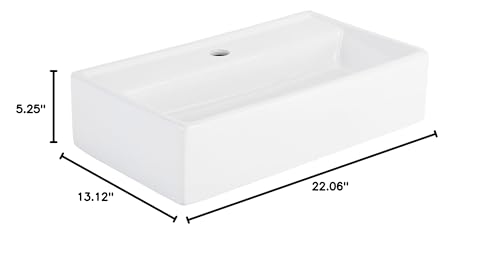 Signature Hardware 484632 Kaisy 22" Modern Porcelain Wall-Mounted Bathroom Sink with Overflow and Single Faucet Hole