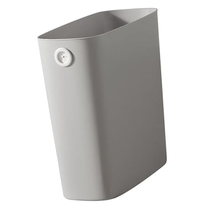Agatige Small Trash Can, Pp Slim Open Top Narrow Garbage Container Bin Wastebasket Garbage Can with Fixing Holes for Bathroom Office Bedroom Kitchen (Grey) - color: grey