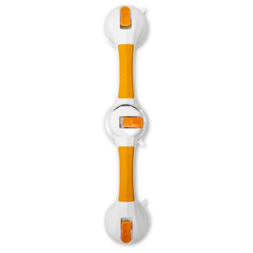 McKesson Plastic Rotating Suction Cup Bathroom Grab Bar, 9.75 in, 3 ct | Rotating Suction-Cup Grab Bar,White / Yellow,Plastic,Not Made with Natural Rubber Latex - size: 19-3/4 Inch Length (3 ct)