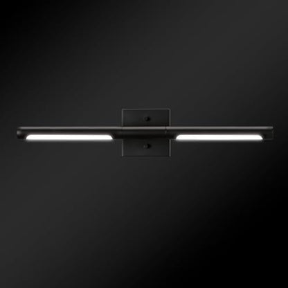 Globe Electric 63000203 5-Piece All-in-One Bathroom Set, 2-Light LED Vanity Light, Matte Black, 1200 Lumen, Towel Bar, Robe Hook, Toilet Paper Holder, Towel Ring, Bathroom Lights Over Mirror - color: Matte Black