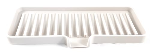 Silicone Soap Dish Tray and Sponge Holder with Drain Chute, Rectangular, Kitchen and Bathroom Sink Organizer (Vanilla Cream, 9"x3.5") - color: Vanilla Cream, size: (MD) 9"x3.5"