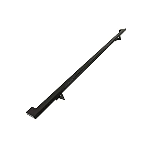 Urban Contemporary Aluminum Complete Handrail Grab Bar Set, Brackets Included, Powder Coated Finish (Black, 4 Foot Handrail) - color: Black, size: 4 Foot Handrail
