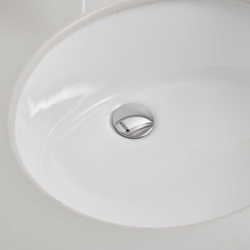 Bathroom Sink Drain, 1-1/2" to 1-3/4", Chrome | Bathroom Sink Stopper with Overflow Pop Up Drain Assembly Stopper Vessel Vanity Lavatory Commercial Bath Brass - color: Chrome