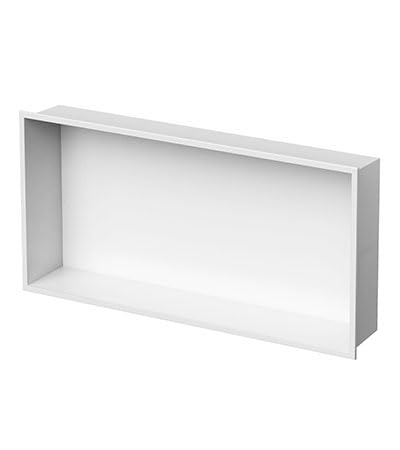 White Shower Niche12 X 24",Stainless Steel Wall Niche | No Tile Needed,Over Mount Installation,Recessed Shower Shelf for Bathroom Storage,Space Saving,Waterproof & Durable - color: White, size: 12" x 24"