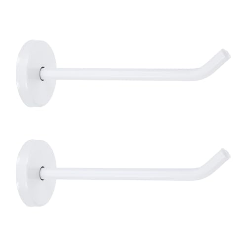 uxcell 2Pcs 4.7 Inch Coat Hooks, Stainless Steel Long Nose Wall Mount Hook, Robe Towel Hangers with Screws for Livingroom Bathroom Closets and Wardrobe, White - color: White, size: 4.7 Inch