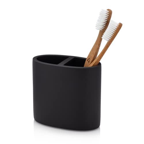 Matte Black Toothbrush Holder for Vanity Countertops, Small Toothbrush Holder - Matte Black Collection - color: Toothbrush Holder