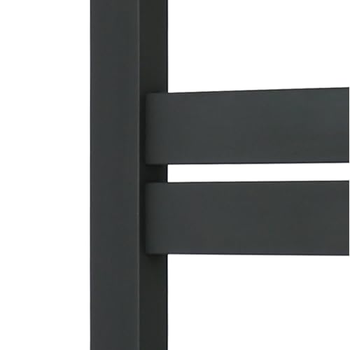 WarmlyYours Grande Heated Towel Rack, 12 Bars, Matte Black | Wall-mounted electric towel warmer rack and dryer, 120V hardwired, flat heated bars for towels and bathrobes - color: Matte Black, size: 12 Bars