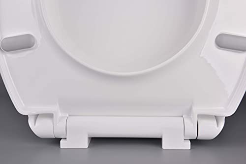 CYRRET Elongated Toilet Seat Slow Close, Easy to Install and Clean, Durable Plastic, White, Replacement Toilet Seats, Fits Standard Elongated, Obling or Oval Toilets - style: Elongated