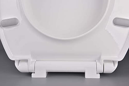 CYRRET Elongated Toilet Seat Slow Close, Easy to Install and Clean, Durable Plastic, White, Replacement Toilet Seats, Fits Standard Elongated, Obling or Oval Toilets - style: Elongated
