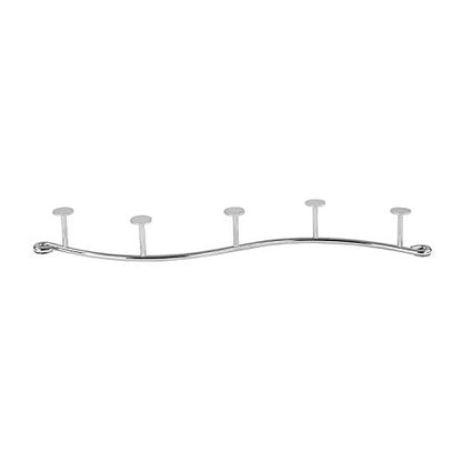 Spectrum Sweep Modern Wall Coat Rack 5 Hook for Hanging Coats Hats Bags Towels and Accessories, Easy Install Heavy Duty Steel Hanger Mount for Entryway Bathroom Bedroom Storage Organizer, Chrome