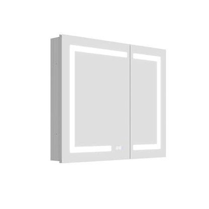36x30" Wall-Mounted LED Bathroom Medicine Cabinet, Anti-Fog, 3 Color Temp | Surface-Mount/Recessed, Double-Sided Mirror Cabinet with DTC Silent-Close Hinges, Adjustable Tempered Glass Shelf - size: 36W x 30H Inch