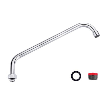 G3/4 Internal Thread Commercial Faucet Swivel Spout Replacement: 14“ Add-on Swing Nozzle Spout - Chrome Polished Spout Replacement Part For Commercial Kitchen Sink Faucet - 1.8gpm/ 2.2gpm Aerator - size: 14 Inch