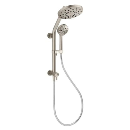 Kohler HydroRail 3-in-1 Multifunction Shower System, Brushed Nickel, with Handshower, Slidebar, 60" Hose, 5 Spray Functions, 1.75 GPM