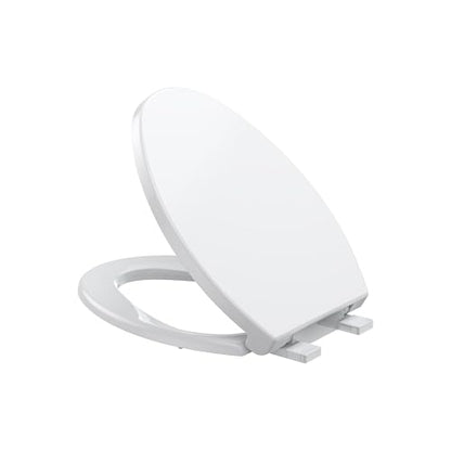 Toilet Seat Cover Elongated – Durable PP Toilet Seat with Slow Close Hinges, Easy Clean White Replacement for American Standard Toilets - color: White, size: Elongated Toilet Seat
