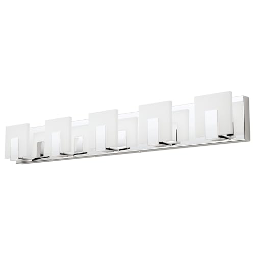 Aipsun Modern 5-Light LED Vanity Light - Dimmable Chrome Bathroom Wall Light Over Mirror (White Light) - size: 5 Lights