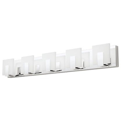 Aipsun Modern 5-Light LED Vanity Light - Dimmable Chrome Bathroom Wall Light Over Mirror (White Light) - size: 5 Lights