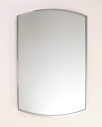 16x20 Harper Crescent Metal Framed Rectangle Recessed Bathroom Medicine Cabinet, Arced Mirror, 14x18 in-Wall Opening, Adjustable Glass Shelves, Magnet Close, Chrome - color: Chrome, size: 16x20