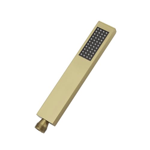Hand Shower Wand Handheld Shower Spray High Pressure Single Function Luxury Hand Showerhead Brushed Gold - color: Brushed Gold, style: Square