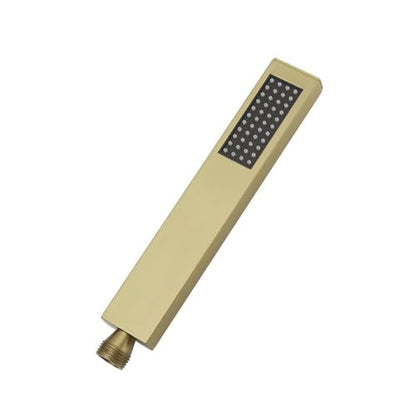 Hand Shower Wand Handheld Shower Spray High Pressure Single Function Luxury Hand Showerhead Brushed Gold - color: Brushed Gold, style: Square