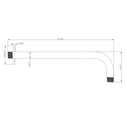 Joyrain Shower Arm Extension with Flange Base, 304 Stainless Steel Extension Pipe, Adjustable Flexible Shower Arm (Brushed stainless teel, 12-Inch L-Shaped Extension Arm) - color: L-Shaped Extension Arm( 12-In), size: Brushed stainless teel