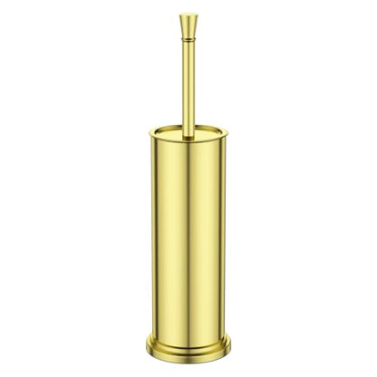 Toilet Brush and Holder Set：304 Stainless Steel Heavy Duty Toilet Bowl Brush，Removable Inner Bowl and Splash Protection，Bathroom Toilet Brush-Dense Bristles for Through Cleaning - color: Bright Gold