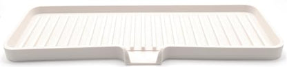 Silicone Soap Dish Tray and Sponge Holder with Drain Chute, Rectangular, Kitchen and Bathroom Sink Organizer (Vanilla Cream, 12"x4") - color: Vanilla Cream, size: (LG) 12"x4"