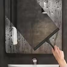 10 Inch Squeegee for Shower Glass Stainless Steel Streak-Free Glass Cleaner with Adhesive Holder Rubber Wiper Home Mirrors