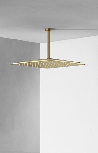 VBFF-Shower Head,rain shower head, 16 inch- Square Shower Head, 1.8 GPM Flow Rate, rainfall showerhead,VBFF10 (Brushed Gold) - color: Brushed Gold, size: 16 Inch