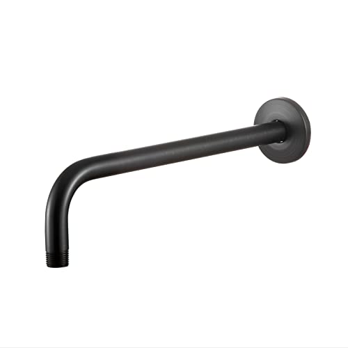 OFFO Shower Arm with Flange, 12 in Oil Rubbed Bronze Wall Mount Replacement Angle Shower Head Arm Wall-Mounted For Fixed Shower Head & Handheld Showerhead - color: Oil Rubbed Bronze, style: 12 in